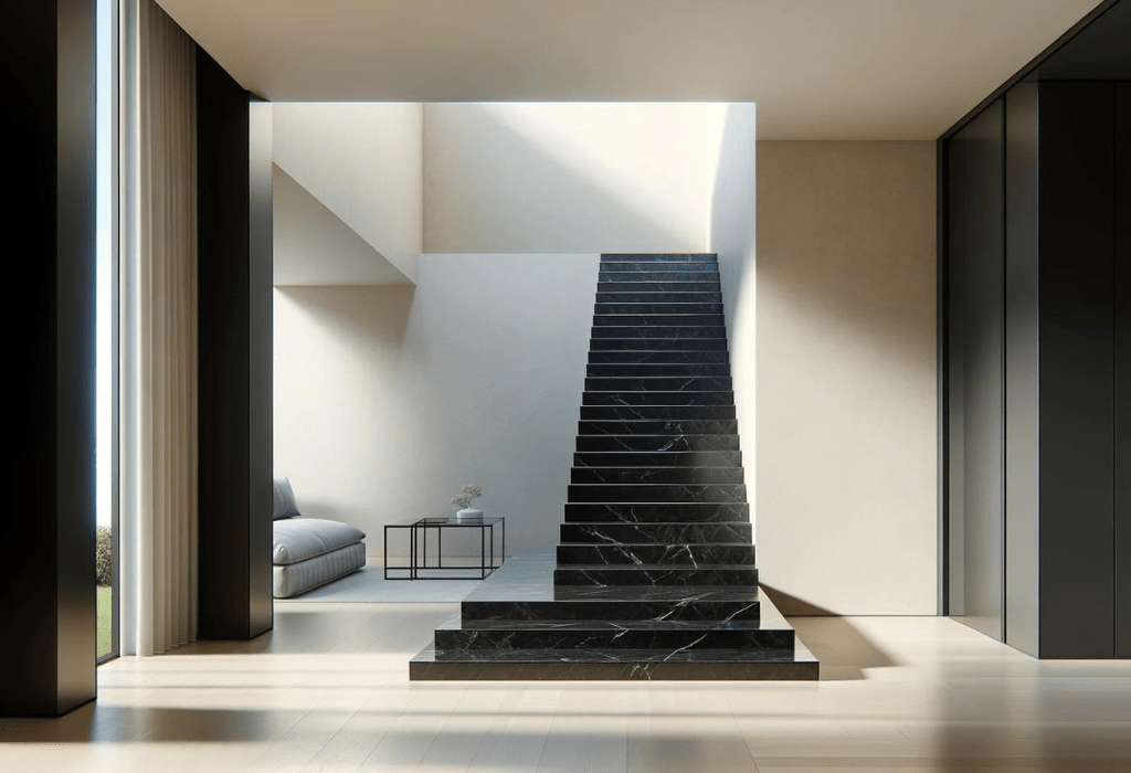 Black Italian Marble Staircase