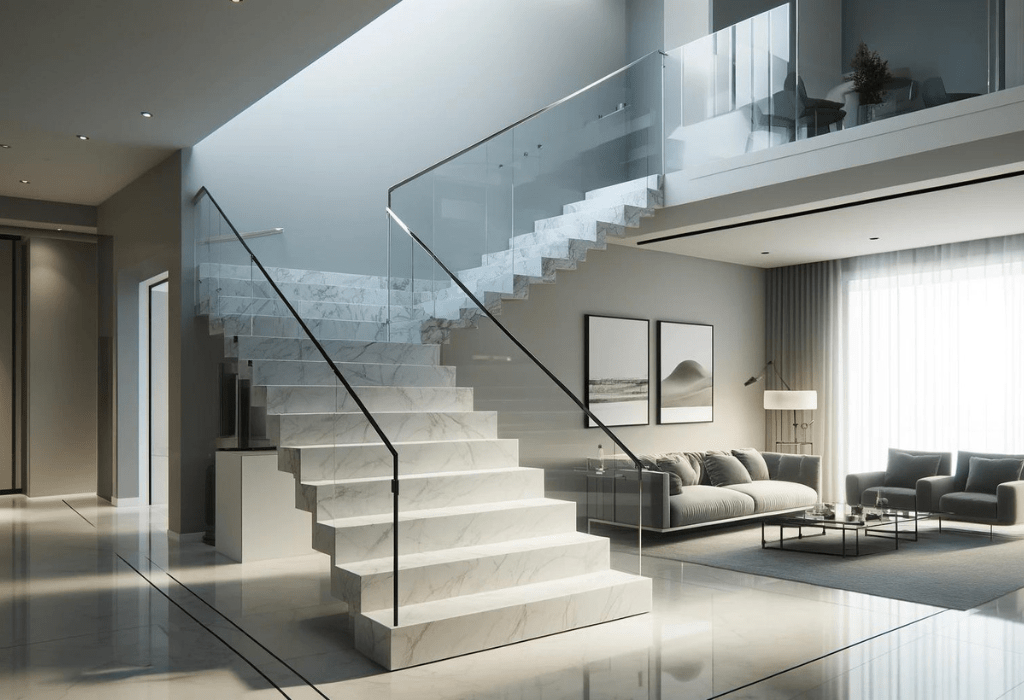 Marble and Glass Stair Design
