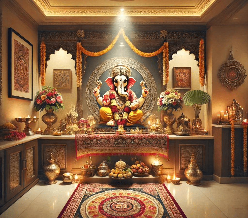 Worshipping Lord Ganesha