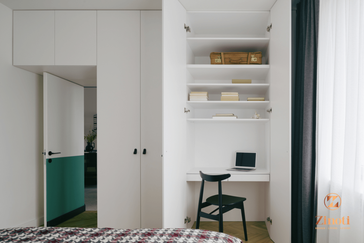 Modern Wardrobe with Study Table Ideas