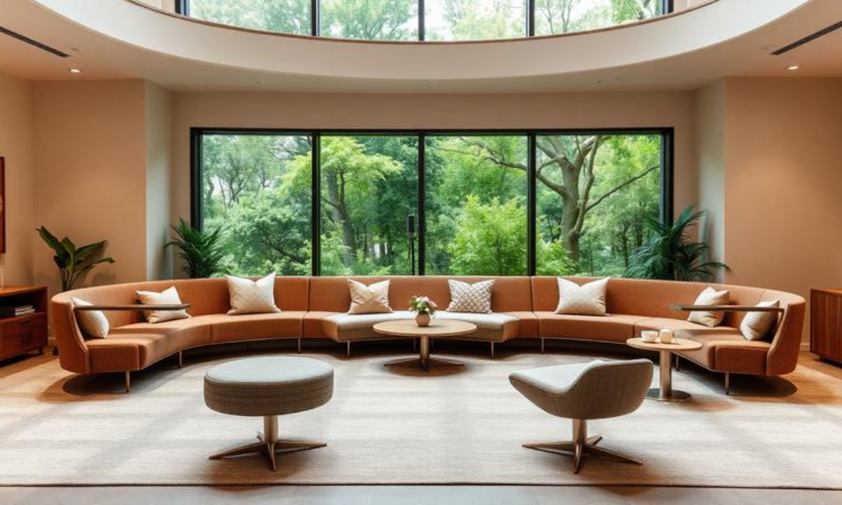 Asymmetrical Curved Seating Clusters