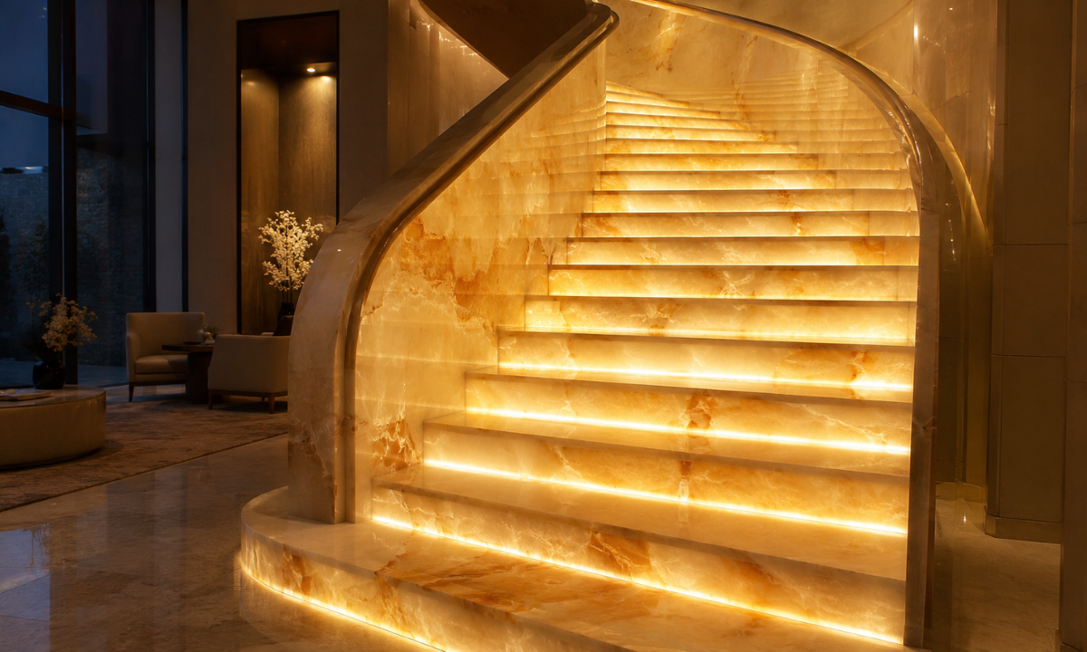 Backlit Onyx Staircase