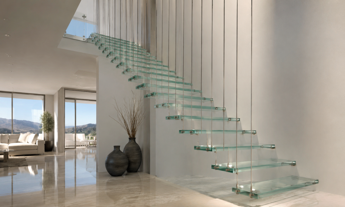 Floating Glass Cable Staircase