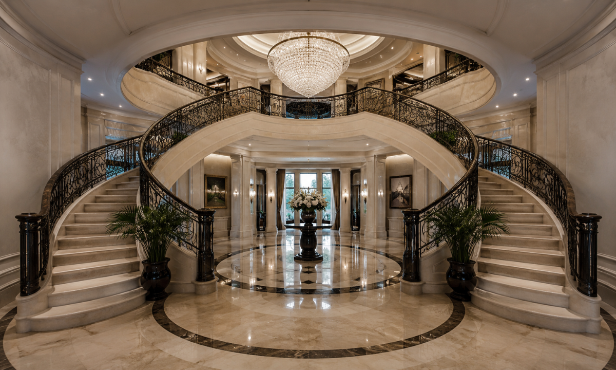 Double-Sweep Helical Staircase