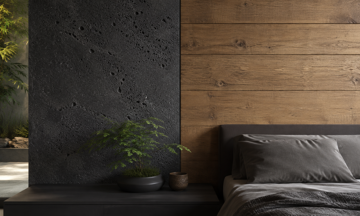 Brushed Basalt & Teak Accents