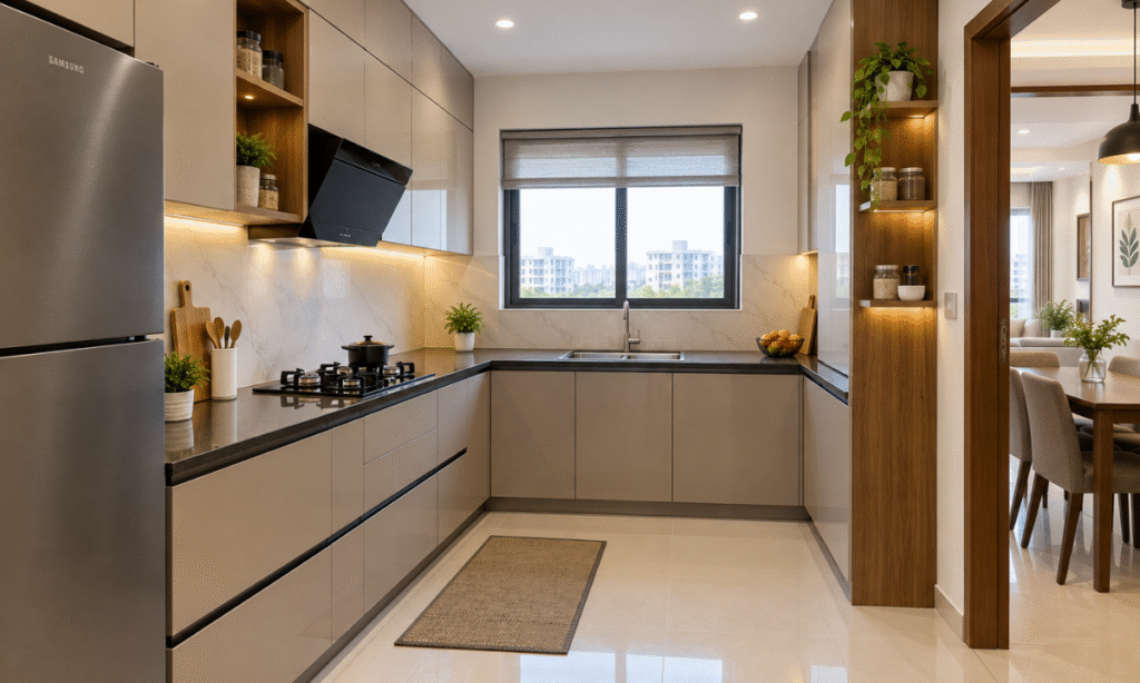2 BHK Apartment Kitchen Design