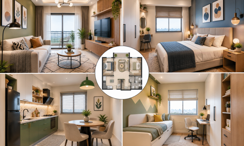 Modern Design Styles for a Small 2 BHK Flat