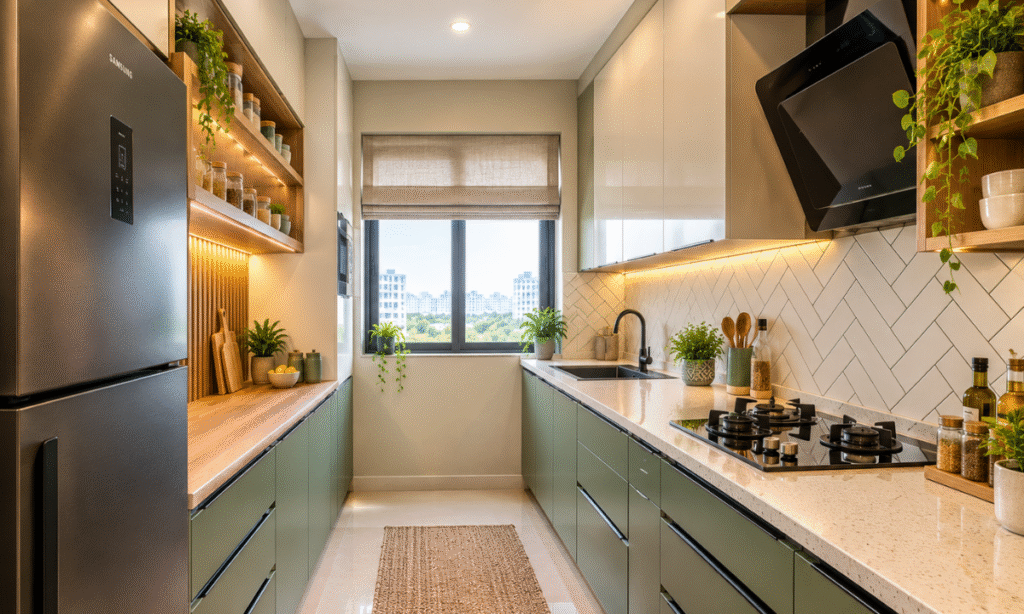 Small 2 BHK Flat Kitchen Design